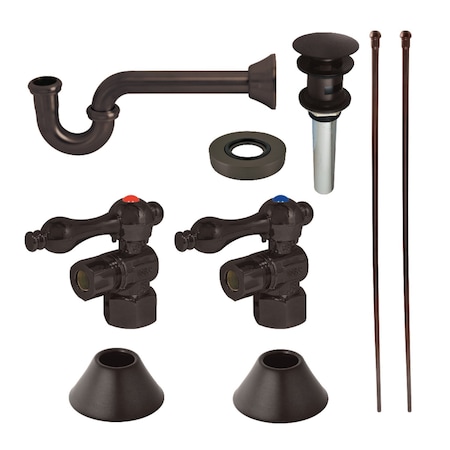 Kingston Brass Traditional Plumbing Sink Trim Kit W/ P-Trap & Overflow Drain, Bronze CC43105VOKB30